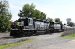 NS 6414 leads train P15 down the yard lead